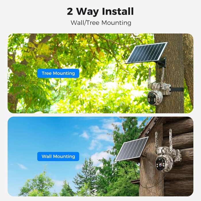 Hiseeu TDK04UY - Hiseeu 4G Camera, 4G Cellular Game Cameras, No WiFi Security Camera, Solar Trail Cam Wireless Outdoor, 2k Color Night Vision, Without WiFi Need, 64G SD & 300MB SIM Card Included (4G Camo-Summer)