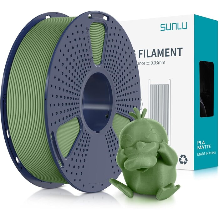 SUNLU-PETG-OLIVE-GREEN - SUNLU Olive Green PETG 3D Printer Filament 1.75mm, Individually Vacuum Packed, 0.25kg per Spool, Olive Green
