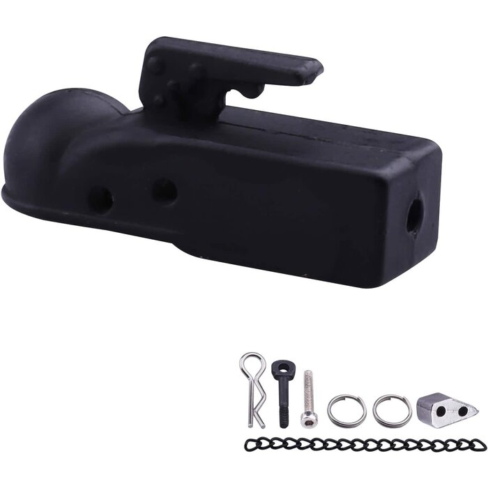 HOBBY-PARK-9680 - HobbyPark Scale Simulation Metal Trailer Hitch Drop Hitch Receiver Tow Hook Shackles w/Ball Buckle for RC Crawler Traxxas TRX4 Axial SCX10 90046 90047