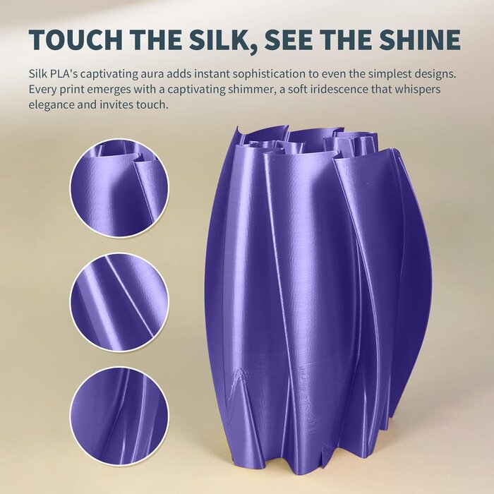 MIKA3D Shiny Silk Gold, 1.75mm 3D Printer Filament, Spool 0.5kg