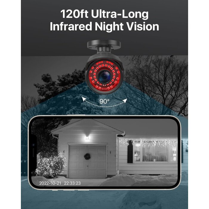 ZOSI-1920TVL-1 - ZOSI 1080P 1920TVL Security Camera Outdoor Indoor, Hybrid 4-in-1 TVI/CVI/AHD/960H CVBS Bullet Cam for Analog Home Office Surveillance DVR CCTV System,IP67 Weatherproof,120ft IR Night Vision,Black