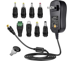 5-20V-2.5AMP - SoulBay 48W Universal AC Adapter DC 5V 6V 7.5V 9V 12V 15V 19V 20V Switching Power Supply 100-240VAC Input US Plug Transformer with 8 Tips for Household Electronics