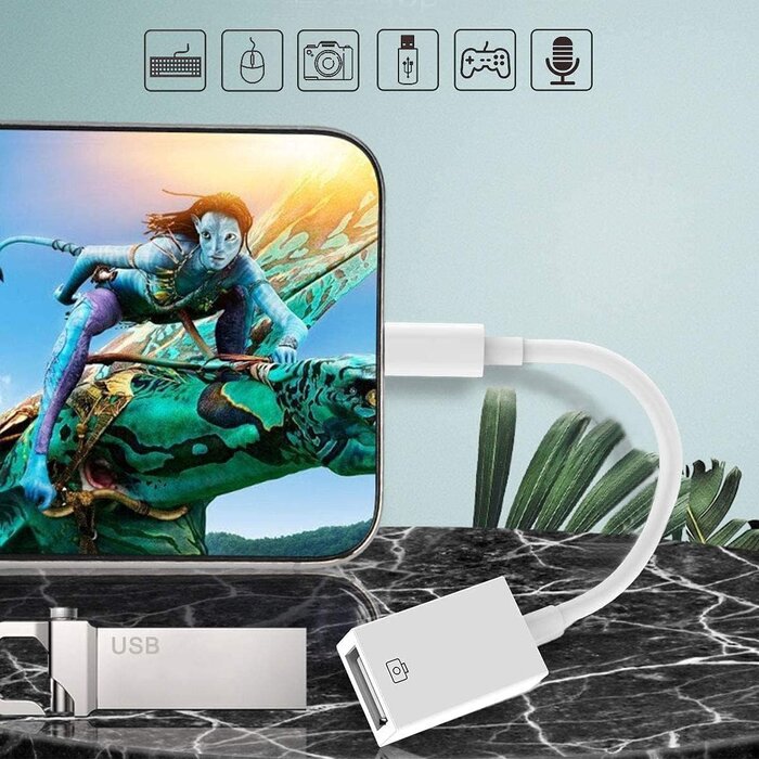 Cirafon OTG2LIGHT - Cirafon【Apple MFi Certified】Lightning to USB Camera Adapter for iPhone/iPad, Female USB 3.0 OTG Cable Adapter Support Connect Camera,USB Flash Drive,Card Reader,MIDI Keyboard, Mouse