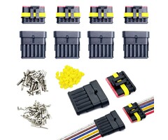 5PIN-CONNECTOR-KIT - Twippo 5 Kit 5 Pin Connector Automotive Electrical Connectors Quick Connect and Disconnect 5 Wire Connectors Waterproof Connector Terminals Plug Kit