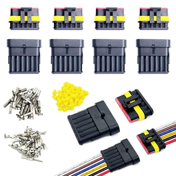 6PIN-CONNECTOR-KIT - Twippo 5 Kit 6 Pin Connector Automotive Electrical Connectors Quick Connect and Disconnect 6 Wire Connectors Waterproof Connector 6 Way