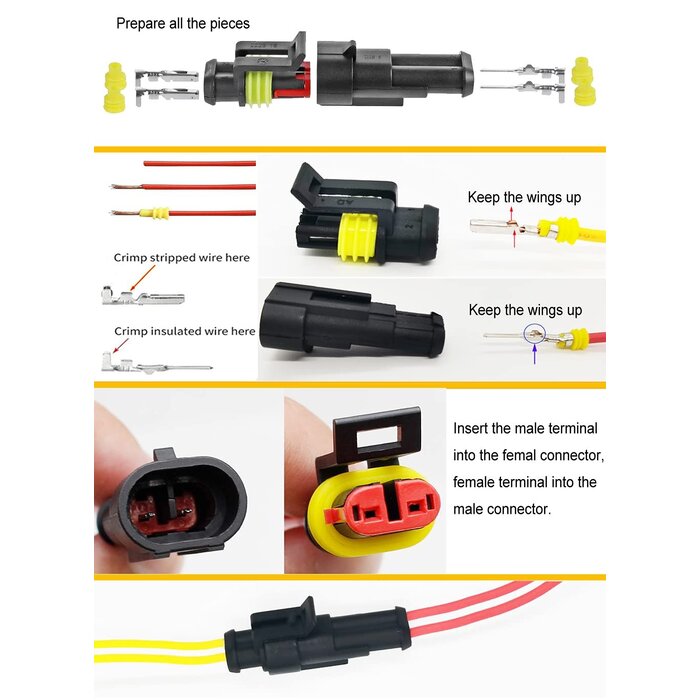 6PIN-CONNECTOR-KIT - Twippo 5 Kit 6 Pin Connector Automotive Electrical Connectors Quick Connect and Disconnect 6 Wire Connectors Waterproof Connector 6 Way