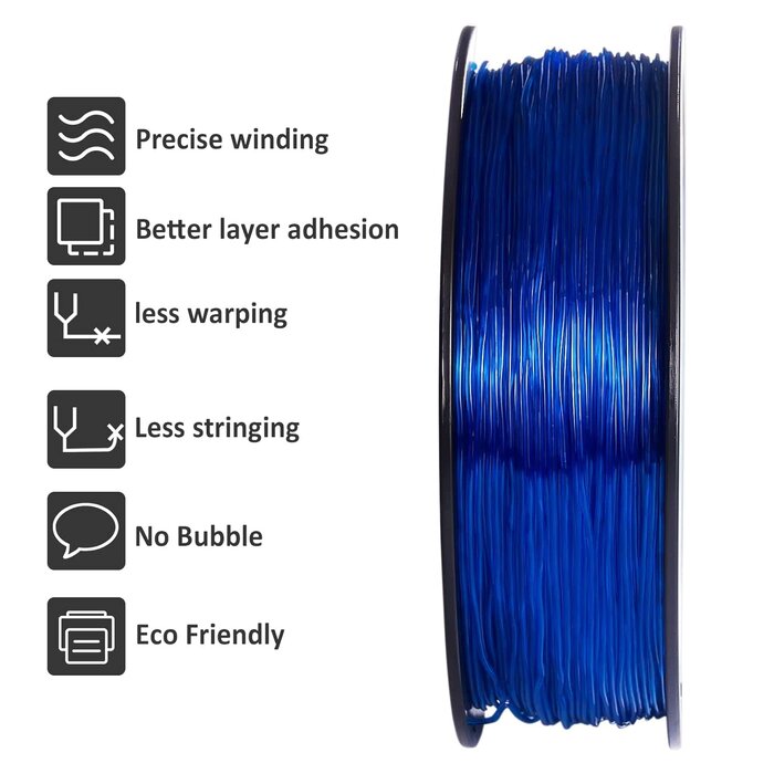GIANTARM TPU-1430 - GIANTARM TPU Filament 1.75mm Flexible Soft 3D Printer Consumables Blue, 95A 1kg Spool (2.2 lbs.), Dimensional Accuracy +/- 0.05 mm