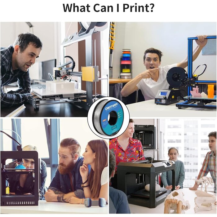 GIANTARM TPU-1146 - GIANTARM TPU Filament, 95A TPU Filament 1.75mm, Dimensional Accuracy +/- 0.03, Flexible Soft 3D Printer Filament 1kg Spool(2.2 lbs), Vacuum Packaging (Clear)