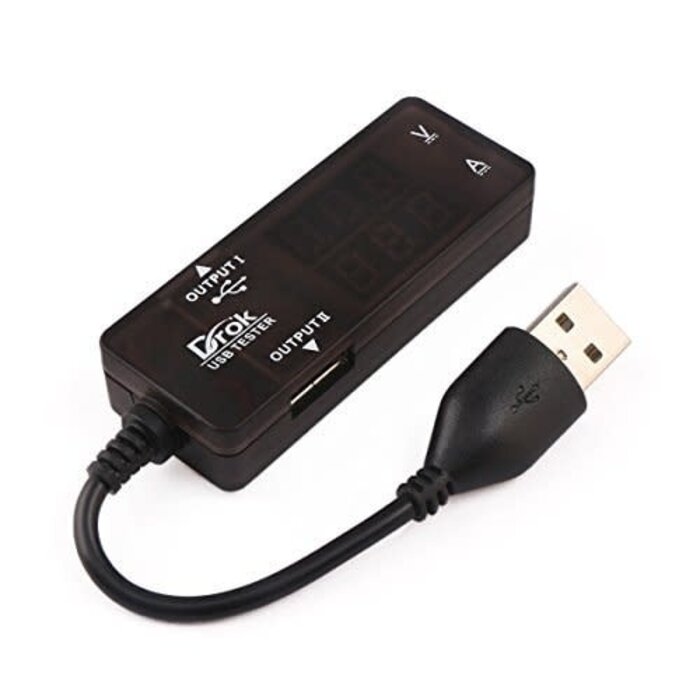 USB Tester Multimeter with Dual USB-A & USB-C Ports, Color LED Display, and 7 Modes for Monitoring Voltage, Current, and Power