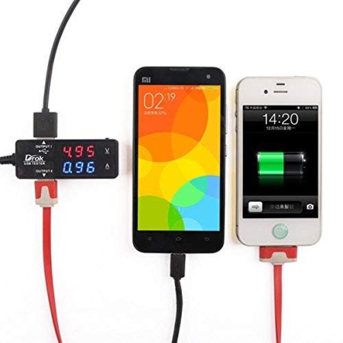 USB Tester Multimeter with Dual USB-A & USB-C Ports, Color LED Display, and 7 Modes for Monitoring Voltage, Current, and Power
