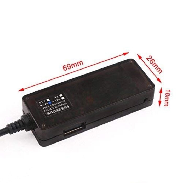 USB Tester Multimeter with Dual USB-A & USB-C Ports, Color LED Display, and 7 Modes for Monitoring Voltage, Current, and Power