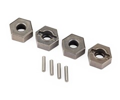 Traxxas 9069 - Wheel hubs, 12mm hex (steel), extreme heavy duty (4)/ 2x9.8mm pin (4) (for use with #9080 upgrade kit and 6mm axles)