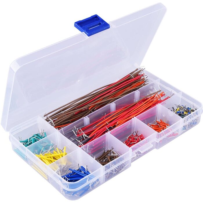 JUMPER-WIRE-KIT - AUSTOR 560 Pieces Jumper Wire Kit 14 Lengths Assorted Preformed Breadboard Jumper Wire with Free Box