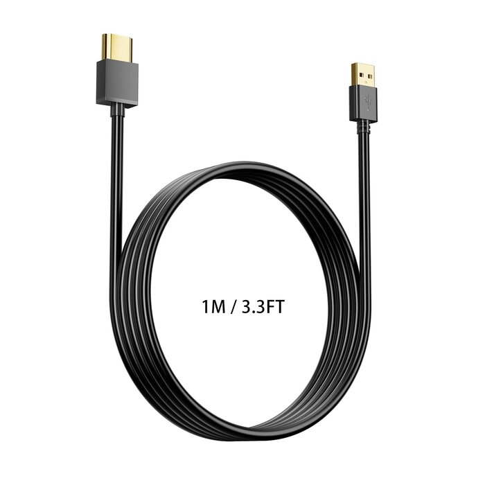 SNLLMZI SNLLMZI-402 - SNLLMZI USB-A to HDMI Charger Cable, (1M / 3.3FT) USB-A 2.0 Male to HDMI Male Charger Cable Adapter, Used to Charge Devices Such as Hard Drives with HDMI Ports from The USB Port