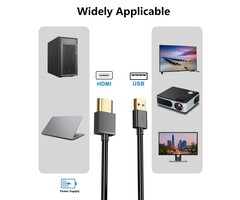 SNLLMZI SNLLMZI-402 - SNLLMZI USB-A to HDMI Charger Cable, (1M / 3.3FT) USB-A 2.0 Male to HDMI Male Charger Cable Adapter, Used to Charge Devices Such as Hard Drives with HDMI Ports from The USB Port