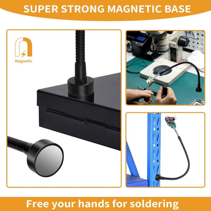 12IN-MAG-HANDS - Fstop Labs KOTTO 2 Pack Set 12 Inch Magnetic Flexible Gooseneck Metal with Alligator Clips for Helping Hands Third Hand Tool Automobile Electronics Soldering Jewelry Painting Art Crafts Hobby