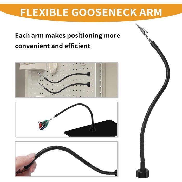 12IN-MAG-HANDS - Fstop Labs KOTTO 2 Pack Set 12 Inch Magnetic Flexible Gooseneck Metal with Alligator Clips for Helping Hands Third Hand Tool Automobile Electronics Soldering Jewelry Painting Art Crafts Hobby