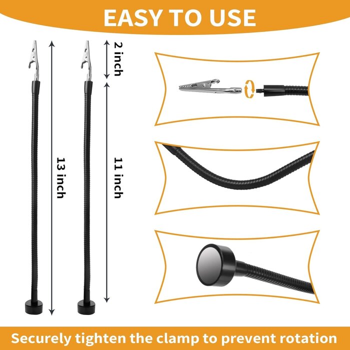 12IN-MAG-HANDS - Fstop Labs KOTTO 2 Pack Set 12 Inch Magnetic Flexible Gooseneck Metal with Alligator Clips for Helping Hands Third Hand Tool Automobile Electronics Soldering Jewelry Painting Art Crafts Hobby