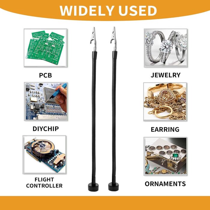 12IN-MAG-HANDS - Fstop Labs KOTTO 2 Pack Set 12 Inch Magnetic Flexible Gooseneck Metal with Alligator Clips for Helping Hands Third Hand Tool Automobile Electronics Soldering Jewelry Painting Art Crafts Hobby