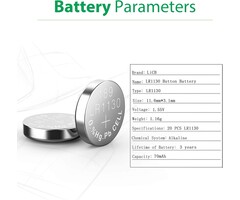 LiCB Dantona ValuePaq Energy LR1130, AG10 Alkaline Button Cell Batteries, 2 Pack