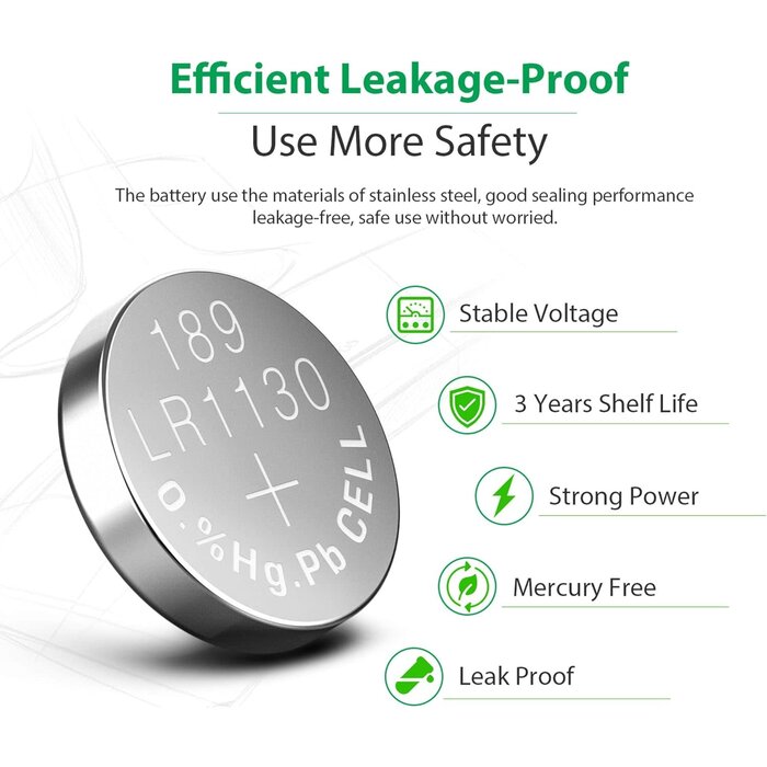 LiCB Dantona ValuePaq Energy LR1130, AG10 Alkaline Button Cell Batteries, 2 Pack