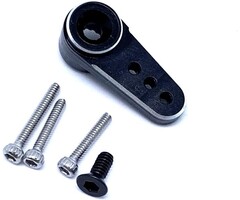 Nuofany SCX24-SH-BLCK - Nuofany Aluminum 15T Servo Horn Arms RC Mini Servo Horns Toy Car Accessories Compatible with Emax ES08MA Servo Fit for Axial SCX24 1/24 RC Crawler (Black)