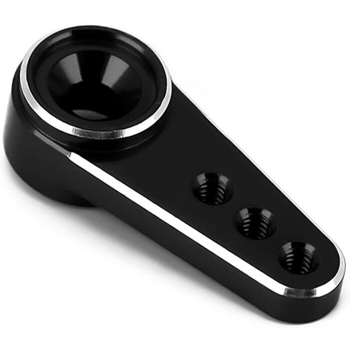 Nuofany SCX24-SH-BLCK - Nuofany Aluminum 15T Servo Horn Arms RC Mini Servo Horns Toy Car Accessories Compatible with Emax ES08MA Servo Fit for Axial SCX24 1/24 RC Crawler (Black)
