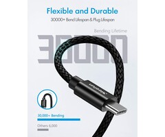 CLEEFUN USBC2C-3FT - CLEEFUN USB C to USB C Cable 3ft, 60W USBC to USBC Cable, Type C to Type C Charger Fast Charging Cord for iPhone 15/15 Pro Max/15 Plus, for iPad/Macbook, for Samsung Galaxy S24 S23