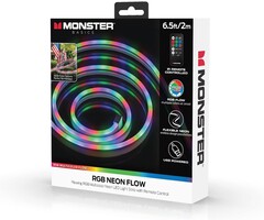 Monster MLB7-1055-WHT - Monster 6.5 ft Multi-Color Flow Technology Neon-LED Strip, Strong Shape-it Material, Xtreme Easy Installation