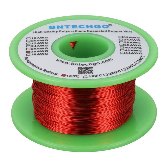 MWIRE28 - BNTECHGO 28 AWG Magnet Wire - Enameled Copper Wire - Enameled Magnet Winding Wire - 4 oz - 0.0122" Diameter 1 Spool Coil Red Temperature Rating 155℃ Widely Used for Transformers Inductors