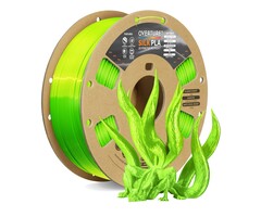 OVERTURE Silk Neon Green Filament PLA 1.75mm Clog-Free Shiny 3D Printer Filament, 1kg Spool (2.2lbs), Dimensional Accuracy +/- 0.02 mm, Fit Most FDM Printer
