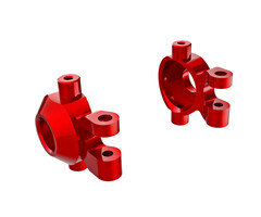 Traxxas 9737-RED - Steering blocks, 6061-T6 aluminum, TRX-4M’s®  (red-anodized) (left & right)/ 2.5x12mm BCS (with threadlock) (2)/ 2x6mm SS (with threadlock) (4)