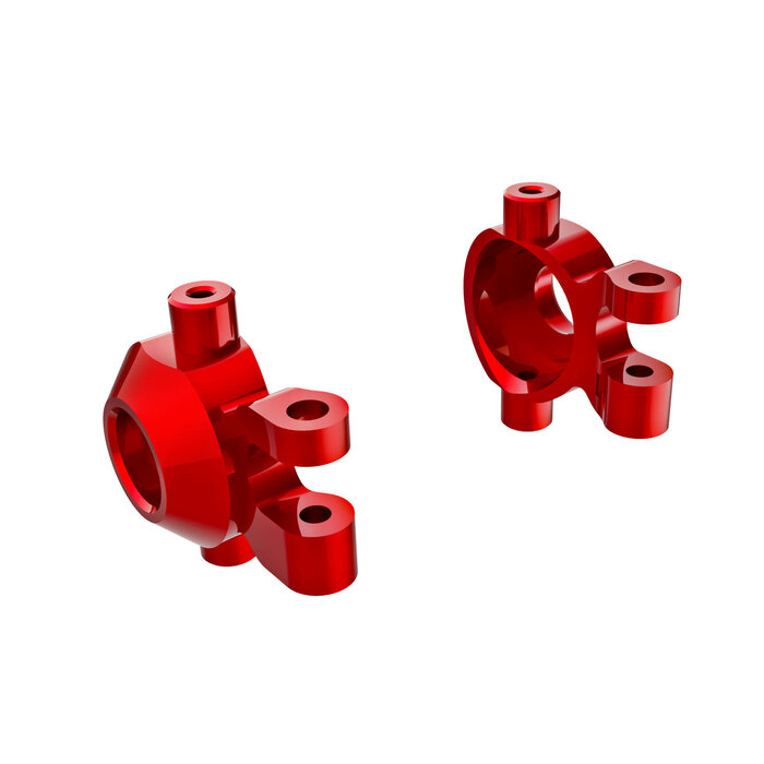 Traxxas 9737-RED - Steering blocks, 6061-T6 aluminum, TRX-4M’s®  (red-anodized) (left & right)/ 2.5x12mm BCS (with threadlock) (2)/ 2x6mm SS (with threadlock) (4)