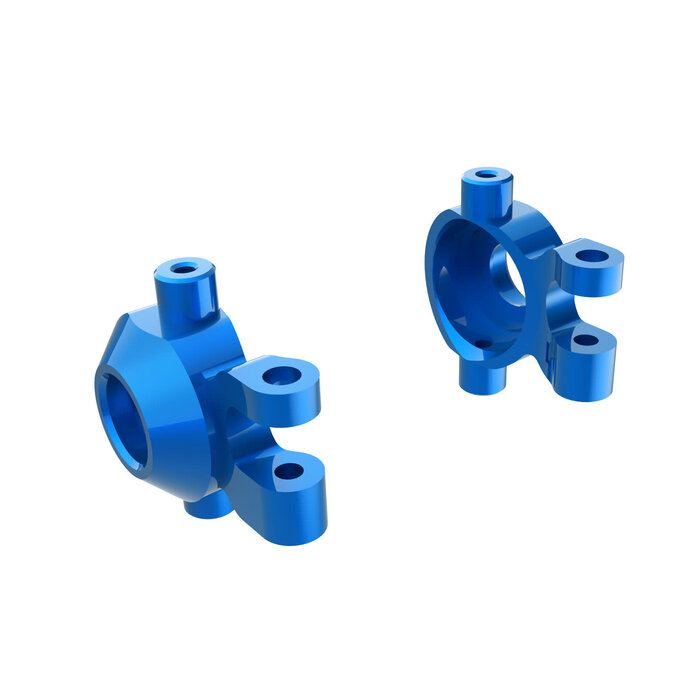 Traxxas 9737-BLUE -  Steering blocks, 6061-T6 aluminum (blue-anodized) (left & right)/ 2.5x12mm BCS (with threadlock) (2)/ 2x6mm SS (with threadlock) (4)