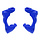 10732-BLUE - Caster blocks (c-hubs), left & right (blue)