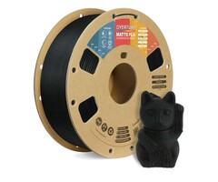OVPLA-MTT-BLK - OVERTURE Black Matte PLA 3D Printer Filament 1.75mm, Matte PLA 1kg Cardboard Spool (2.2lbs), Dimensional Accuracy +/- 0.02 mm (Matte Black)
