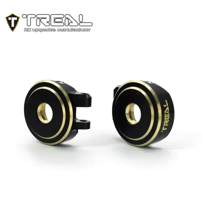 TREAL TR-BFSK-SET - TREAL Brass Front Steering Knuckles Set 18.6g/pc (2P) L&R Heavy Weight Upgrades for 1/18 TRX4M TRX4MT