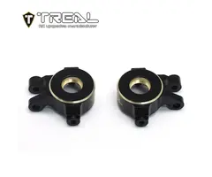 TREAL TR-BFSK-BLK-GLD - TREAL Brass Front Steering Knuckles Set 9.7g/pc (2P) L&R Heavy Weight Upgrades for 1/18 TRX4M TRX4MT, Black/Gold
