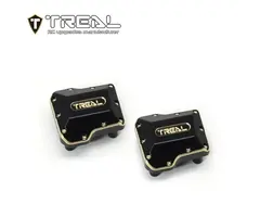 TREAL TR-AADC-CNC-BLK-GLD - TREAL Brass Axle Diff Covers (2P) CNC Machined Heavy Weight 15.8g/pc Upgrades for 1/18 TRX4M TRX4MT, Blacl/Gold
