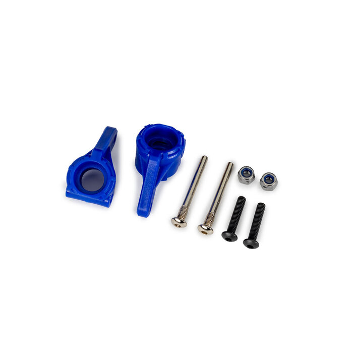 Traxxas 9137-BLUE - Steering blocks, extreme heavy duty, gray (left & right)/ 3x26mm hinge pins (2)/ 3x15mm BCS (2) (for use with #9180, 9181, 9182 upgrade kit)
