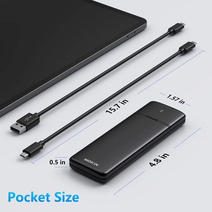 M.2-ENCLOSURE - MOKiN M.2 NVMe SATA SSD Enclosure Reader Tool-Free, NVMe PCIe SSD to USB C Adapter Reader Case