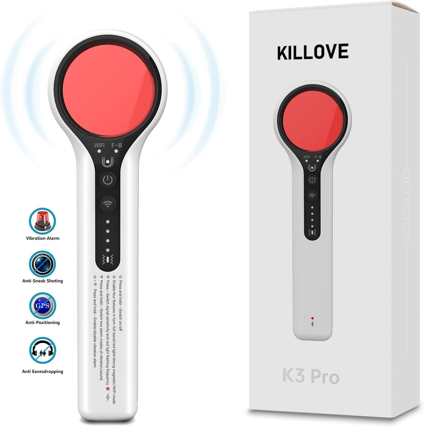 S502 - Souhpyh AI Hidden Devices Detector, Camera Detector, GPS Tracker & Bug Detector, Spy Camera Detectors – for Hotels, Travel, Home & Office: Portable RF Signal Scanner with 5-Level Sensitivity, AI-Powered Anti-Spy Device