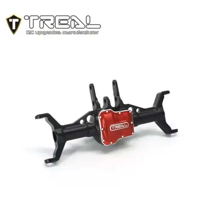 TREAL TR-AFAH-CB-BLK/RED - TREAL Aluminum 7075 Front Axle Housing w Caster Blocks (C-Hubs) for 1/18 TRX4M TRX4MT & Trx-4MT