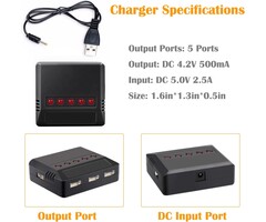 VICMILE USB-MOLEX-CHRGR - VICMILE 5-in-1 Charger XH2.54 Molex Plug Compatible with Most SYMA and Holystone Quadcopters, Aircraft Models and Mini RC Drones