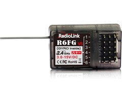 Radiolink R6FG - Radiolink R6FG 6 Channels 2.4GHz RC Receiver with Gyro, Surface Long Range Control RX for Vehicle Drifting/Crawler/Truck/Boat Works with Radio Controller RC4GS V3/RC6GS V3/RC4GS V2/RC6GS V2/T8FB/T8S