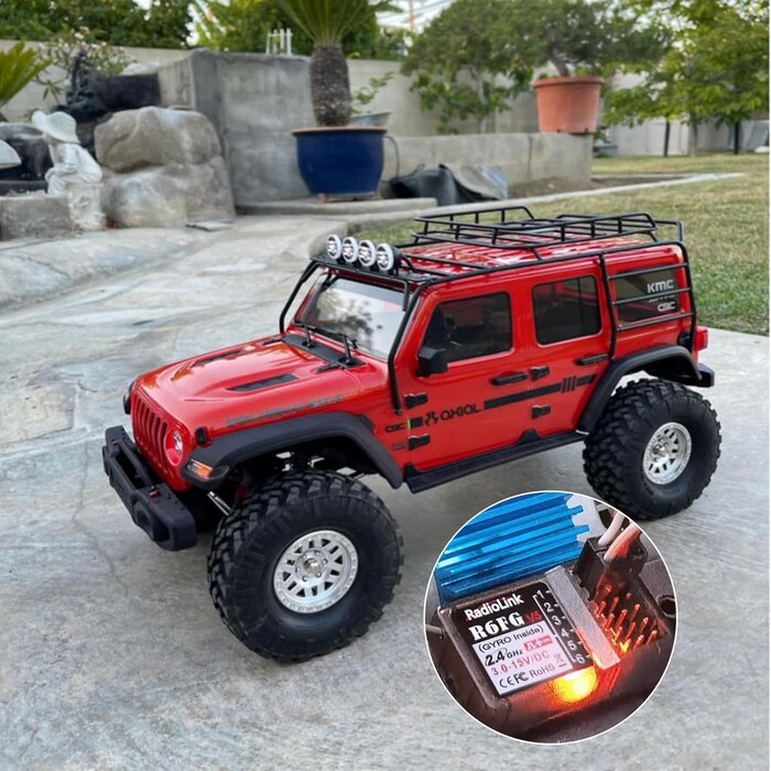 Radiolink R6FG - Radiolink R6FG 6 Channels 2.4GHz RC Receiver with Gyro, Surface Long Range Control RX for Vehicle Drifting/Crawler/Truck/Boat Works with Radio Controller RC4GS V3/RC6GS V3/RC4GS V2/RC6GS V2/T8FB/T8S