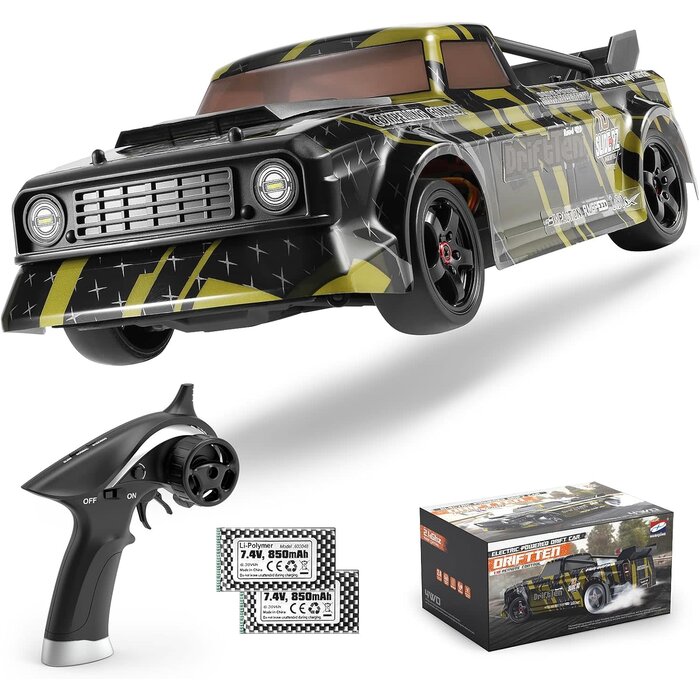 HAIBOXING DRIFTTEN-2196-2196 - HAIBOXING DriftTen 1/18 Scale RC Car 2196 Drift RC Car 28 KM/H High Speed with Gyro, 2.4 Ghz Electric Vehicle RTR 4X4 Remote Control Cars Drifting Race Toys for Adults Boys Girls Kids Gifts with Two Batteries