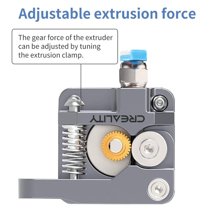 Creality CREALITY-EXTRUDER - Creality Official Ender 3 Extruder Upgrade Metal Drive Feeder 3D Printer Parts for Ender-3 Pro/3S/3 V2/3 Max CR-10/10S Gray Aluminum 1.75mm Filament Extruder