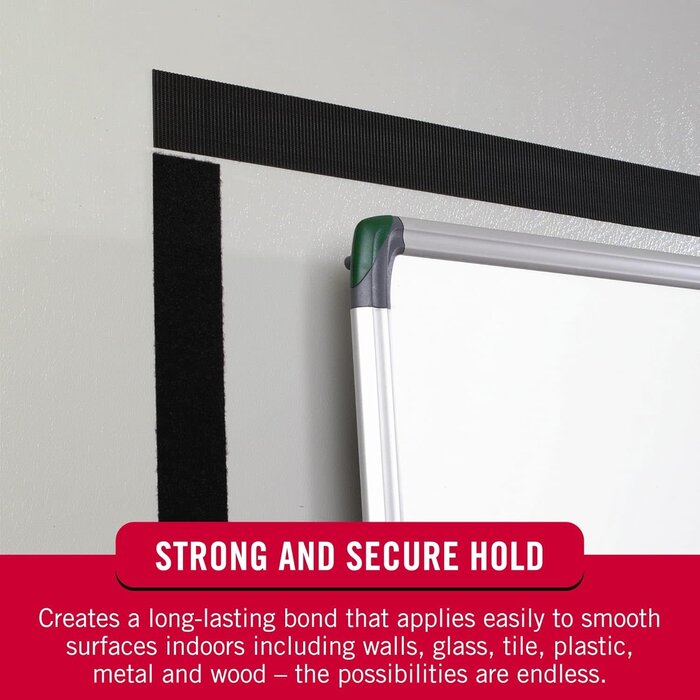 VEL90161 - VELCRO Brand Sticky Back Tape Strips with Adhesive | 10 Count | Black 3 1/2 x 3/4 In | Hook and Loop Fasteners for Home Organization, Classroom or Office, 10Pk