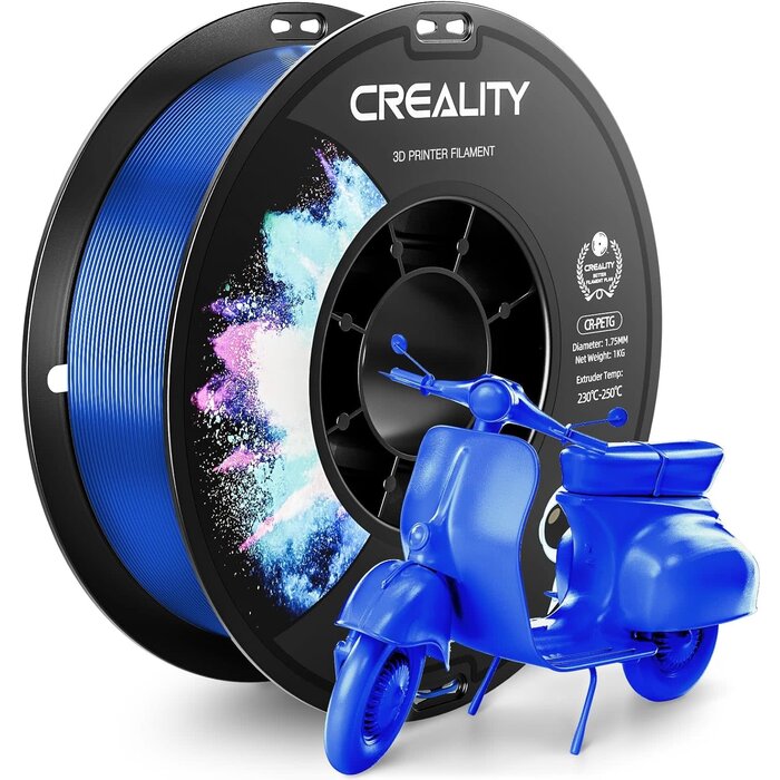 Creality CR-PETG-BLU - CREALITY Blue PETG 3D Filament, 1.75mm, 1kg 3D Printer Filament, 1kg (2.2lb) Neatly Wound Spool, Dimensional Accuracy ±0.03mm, Fit for Ender, Bambu Lab, Anycubic,ELEGOO FDM Printers, Blue